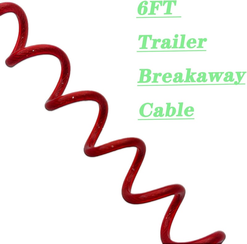 Rnigs 6FT Trailer Breakaway Safety Cable Blue 4Pcs Trailer Brake Away Cable, Trailer Breakaway Coiled Cable for RV Trailer Emergency Camper Breakaway Switch - Image 5